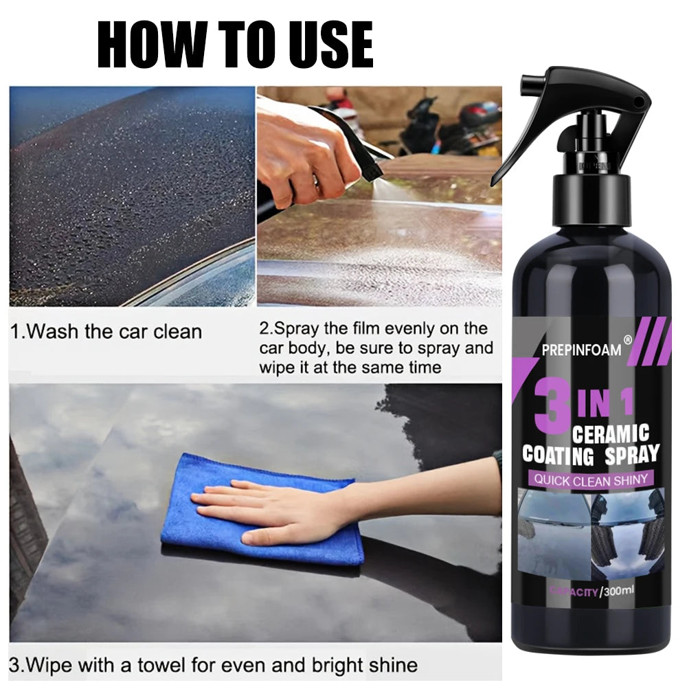 3 in 1 Car Ceramic Liquid Coating Spray