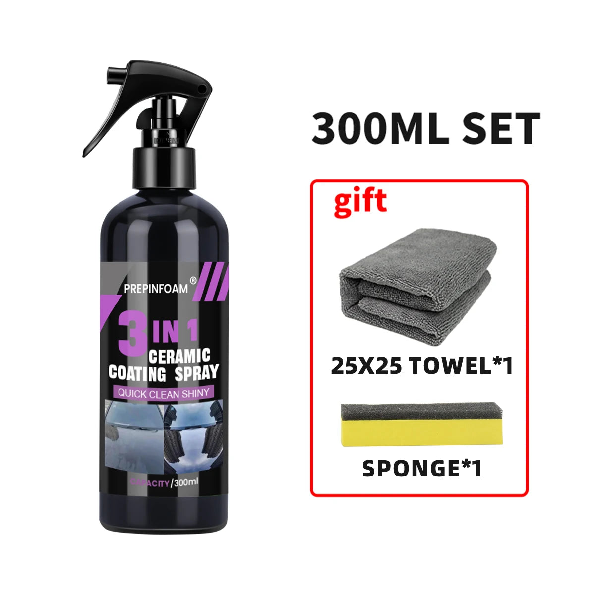 3 in 1 Car Ceramic Liquid Coating Spray