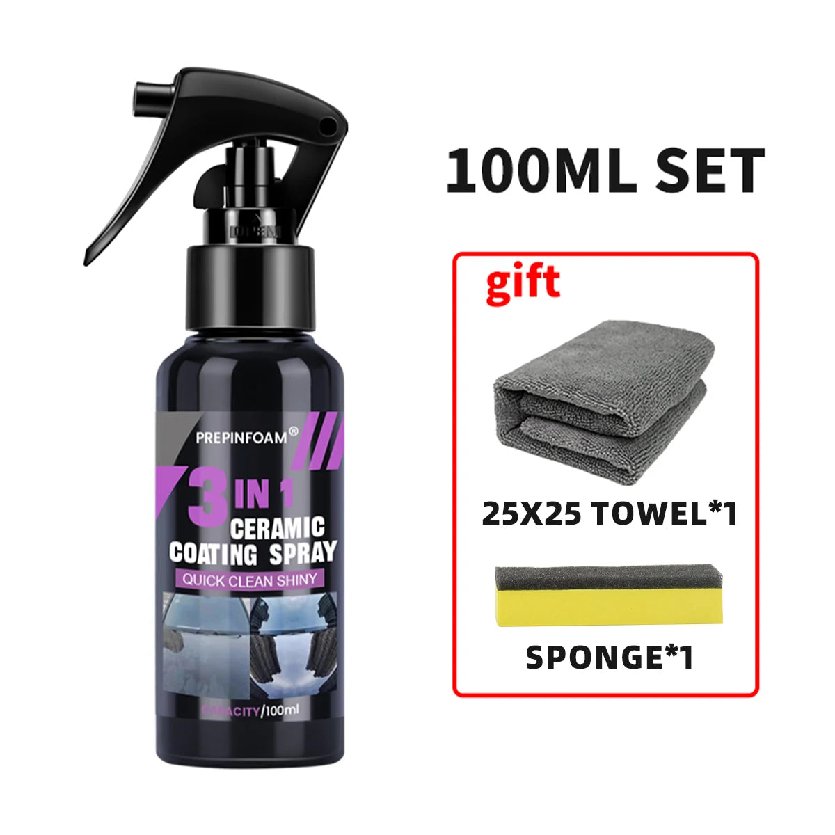 3 in 1 Car Ceramic Liquid Coating Spray